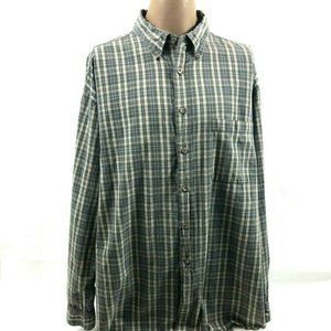 Repp Ltd Mens Plus Size Checked Plaid Shirt 2X Big Gray Tan Button Front Pocket
